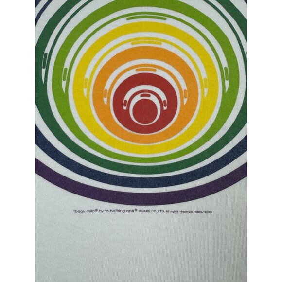 Vintage Y2K Baby Milo A Bathing Ape Bape White Shirt Streetwear Hype 2005 Small - Picture 7 of 11